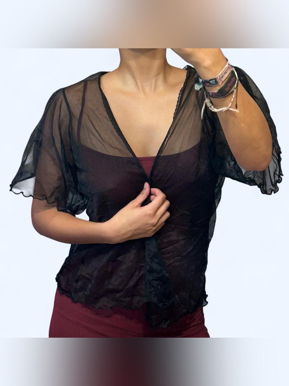 Whimsigoth Black Lace Babydoll Cardigan!
